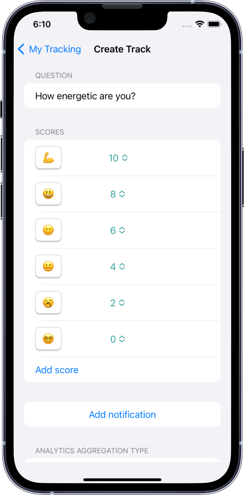 Define emoji-based scored responses